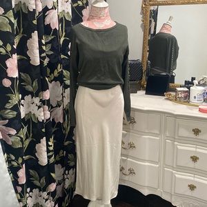 🍋 INC International Concepts Olive Knit Sweater Top Size M